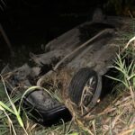 CASANOVA – Bruttissimo incidente nella notte lungo la provinciale: auto ribaltata nel fosso